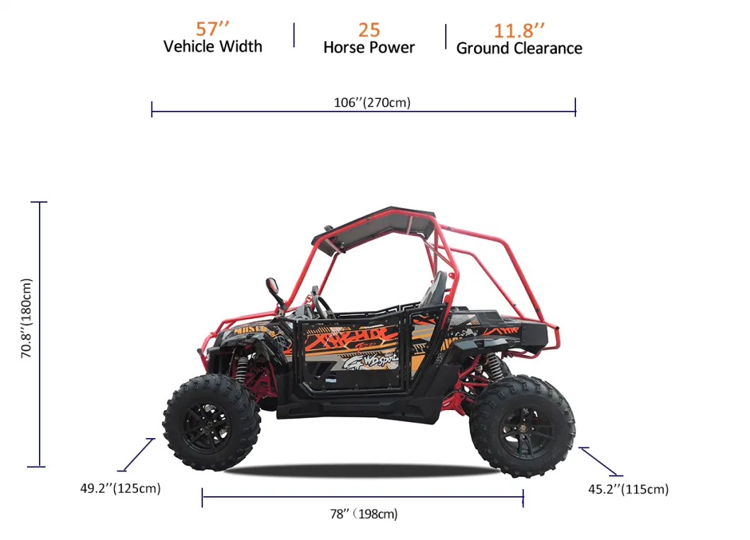 Fangpower 4 EEC Efi Wheeler Beach Buggy 400cc off Road Buggy Utility Vehicle UTV